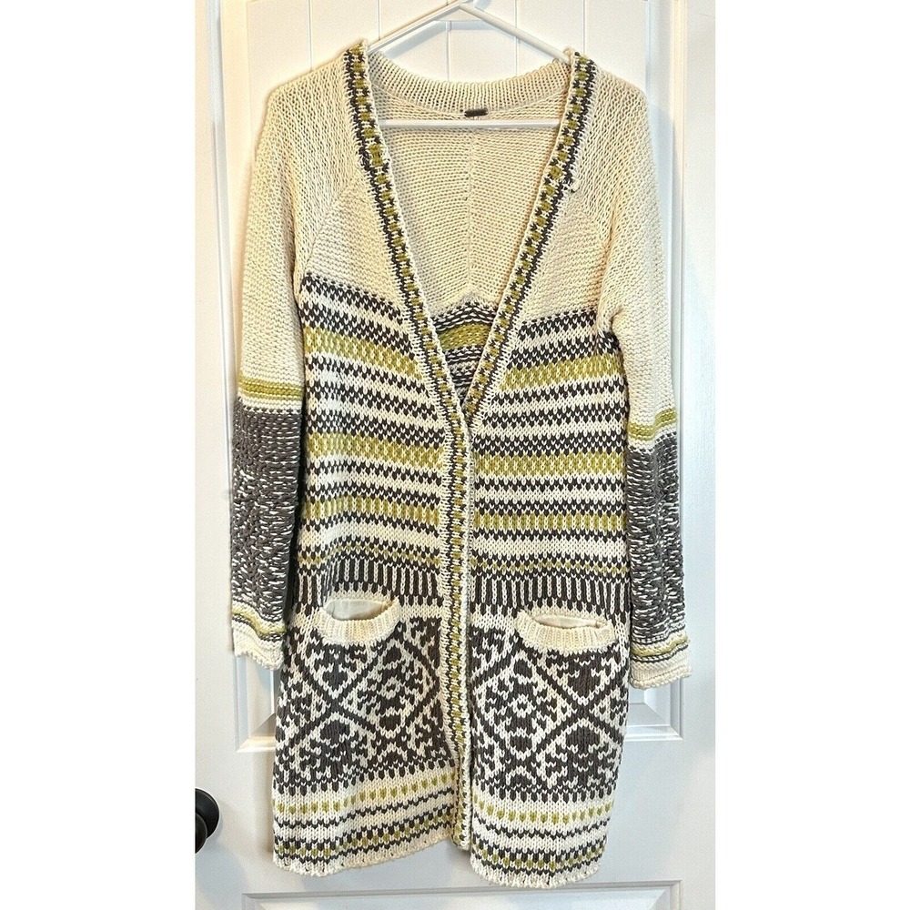 Free People Womens Annabelle Yarn Oversized Beach Cardigan Knit M